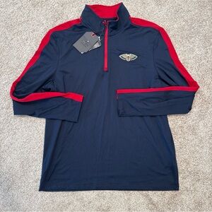 Men’s Size Large Antigua New Orleans Pelicans 1/4 Zip Pullover Blue NBA